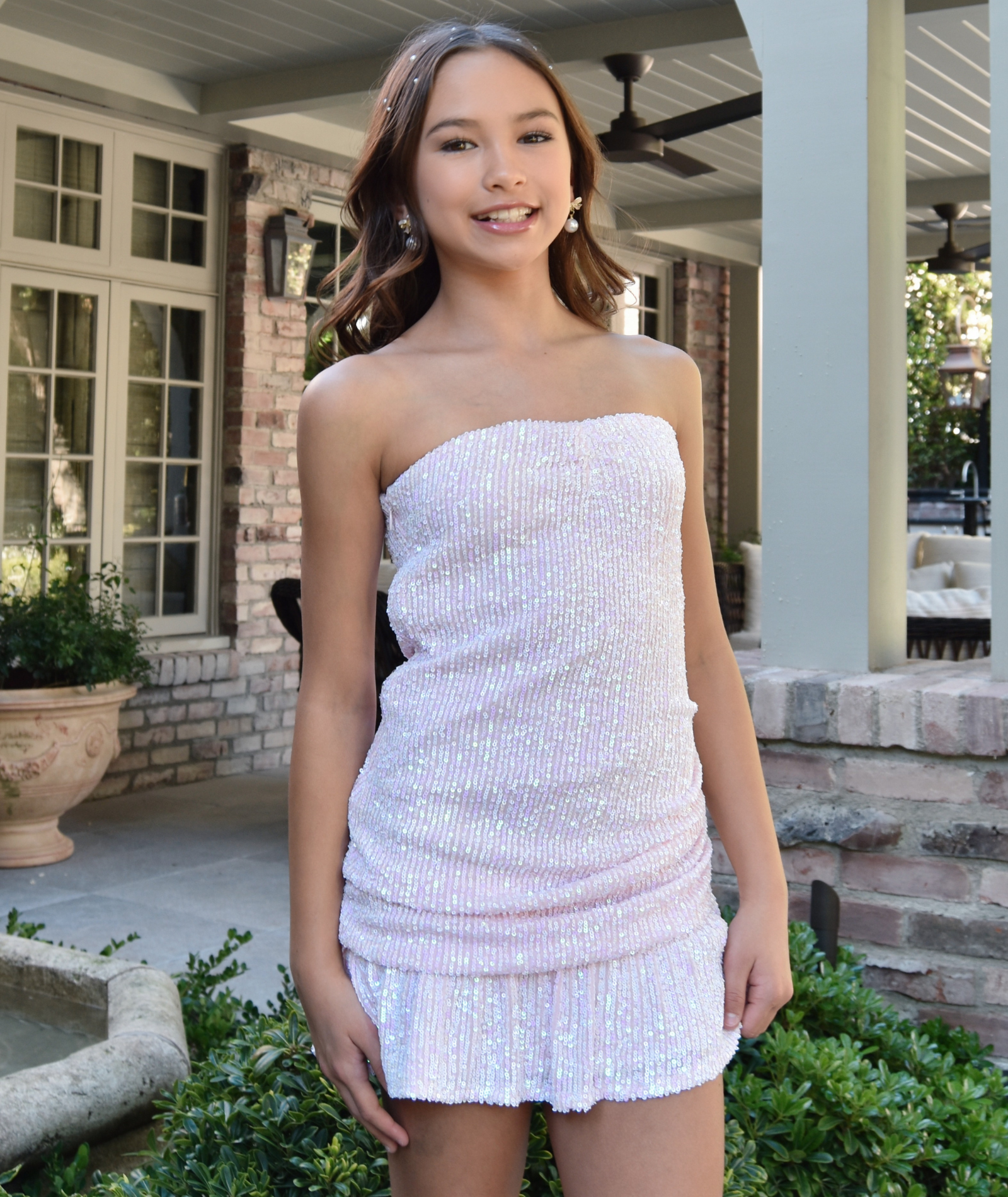 Katie J NYC Girls Estelle Sequin Dress Girls Special Dresses Katie J NYC Baby Pink Y/S (7/8)