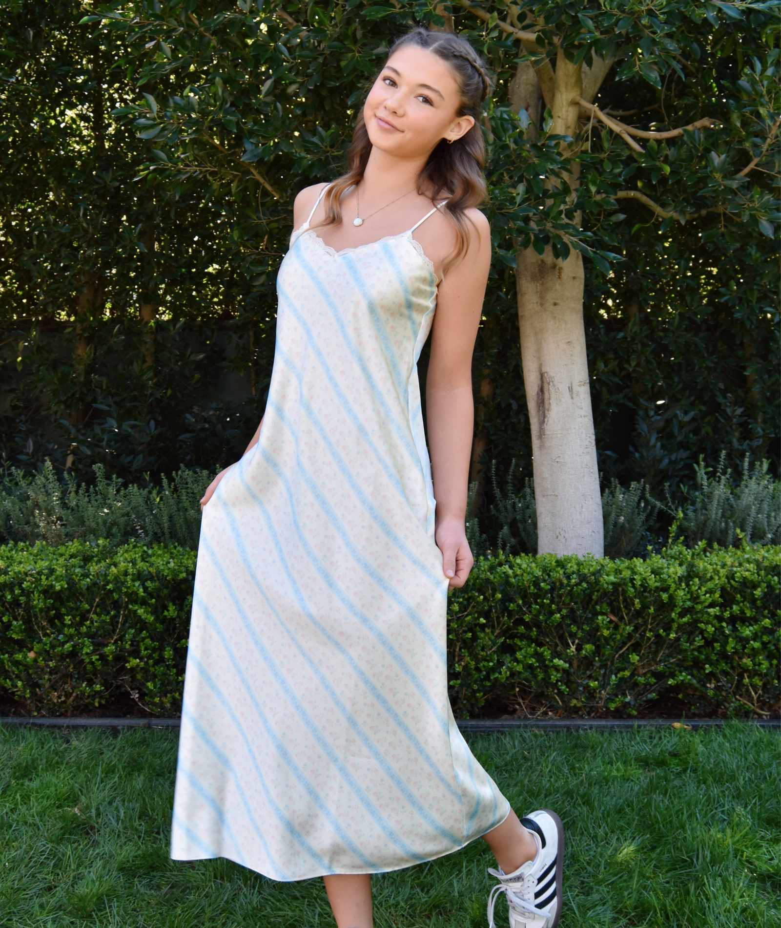 Love Shack Fancy Girls Adelise Dress Cotton Skies Girls Casual Dresses Love Shack Fancy Light Blue Y/S (7/8)