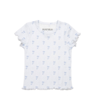 Katie J NYC Girls Marina Pointelle Tee Blue Bows Girls Casual Tops Katie J NYC Blue Y/S (7/8)