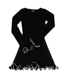Katie J NYC Girls Ellis Long Sleeve Dress Girls Casual Dresses Katie J NYC Black/Ivory Y/S (7/8)