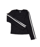 FBZ Girls Lou Grey Hacci Top With White Stripes Girls Casual Tops FBZ Flowers By Zoe Grey Y/S (7/8)