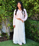 Katie J NYC Juniors Carly Maxi Skirt Womens Casual Bottoms Katie J NYC Vintage White Juniors/Women XS