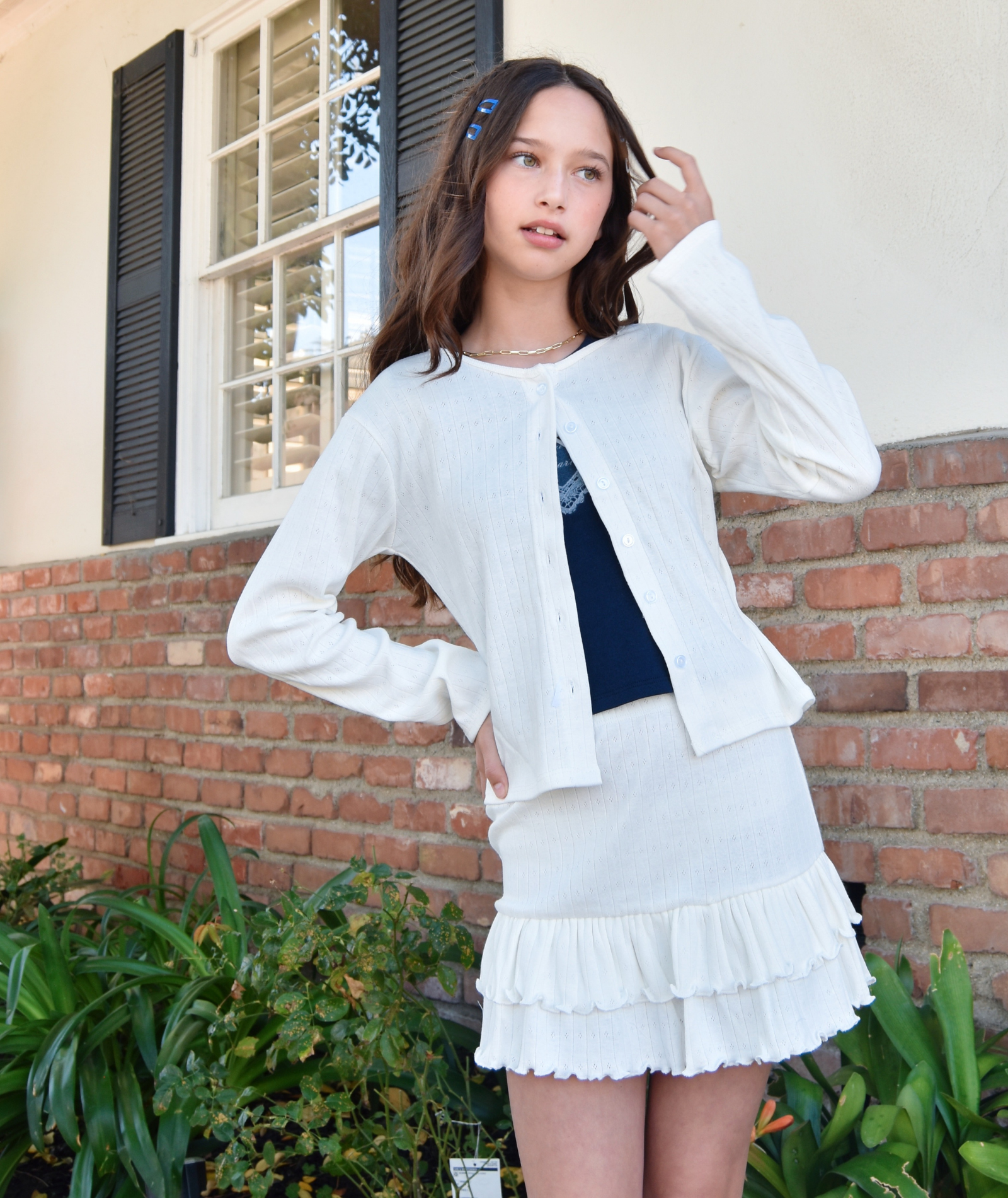 Cheryl Creations Girls Kiki Pointelle Cardigan