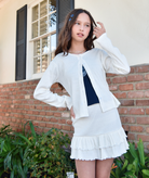 Cheryl Creations Girls Kiki Pointelle Cardigan Girls Casual Tops Cheryl Creations White Y/S (7/8)