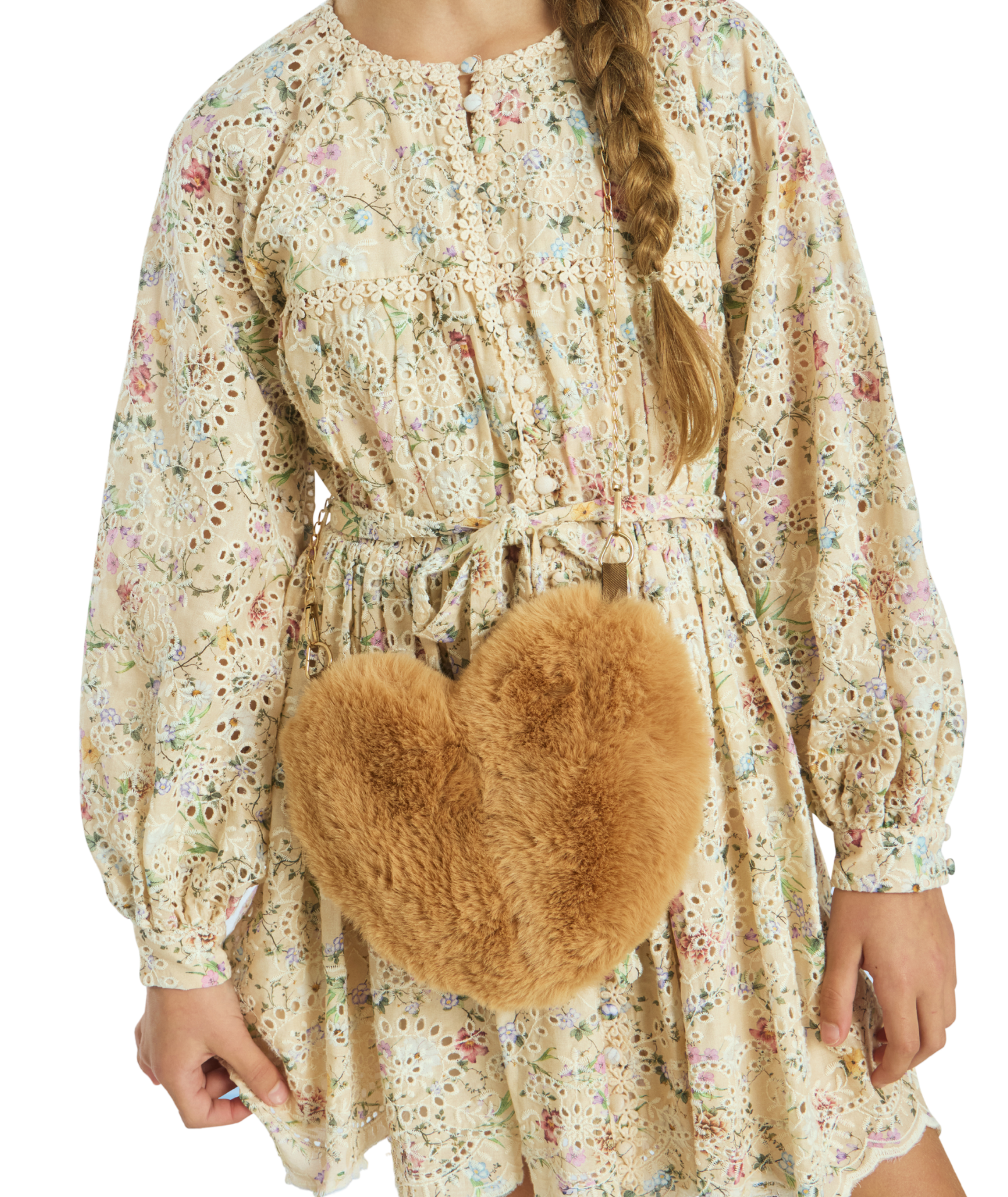 Marlo Girls Amelina Heart Fur Bag
