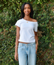Katie J NYC Girls Reign Off Shoulder Tee Girls Casual Tops Katie J NYC White Y/S (7/8)