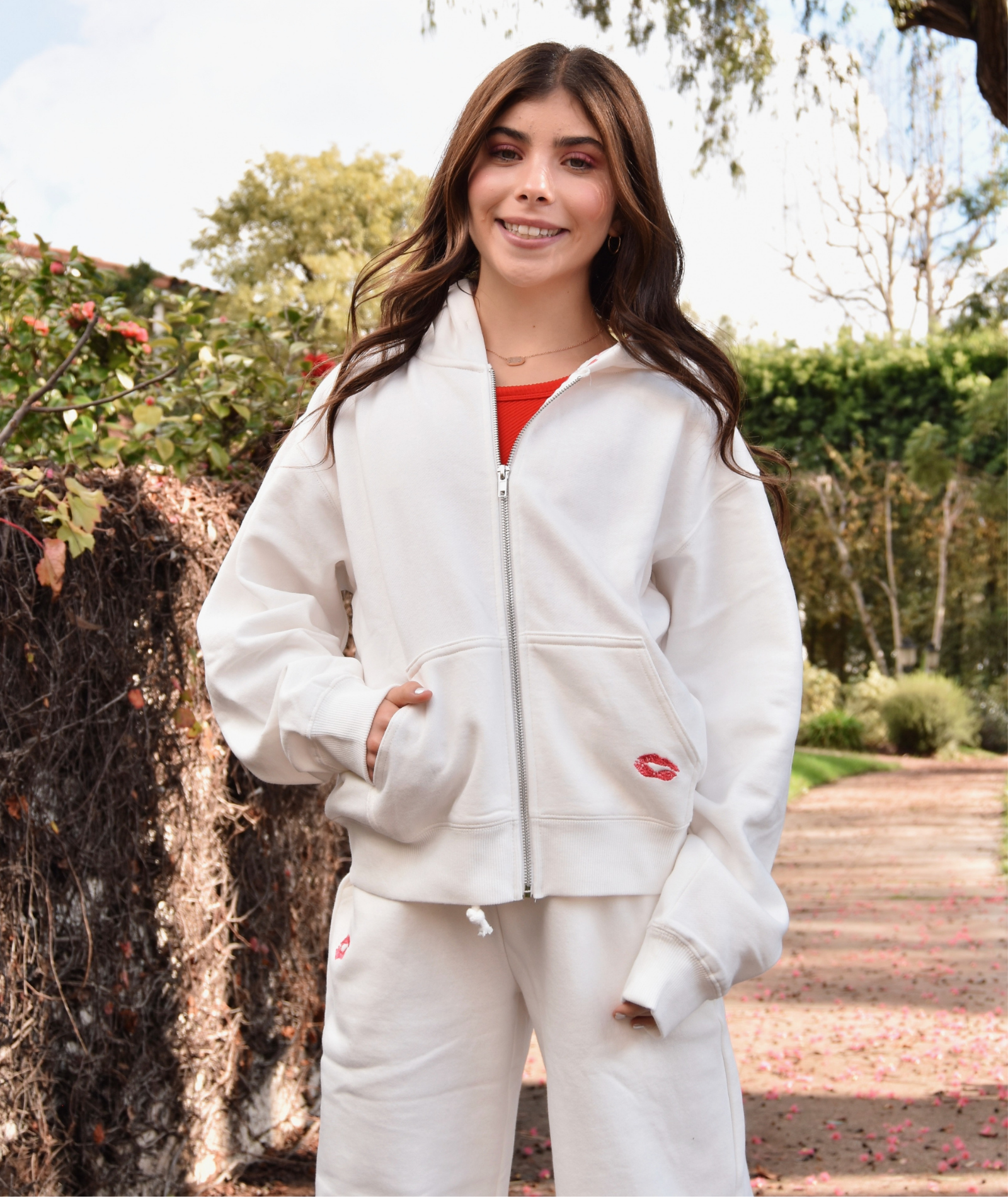 Katie J NYC Girls Cody Lips Zip Hoodie