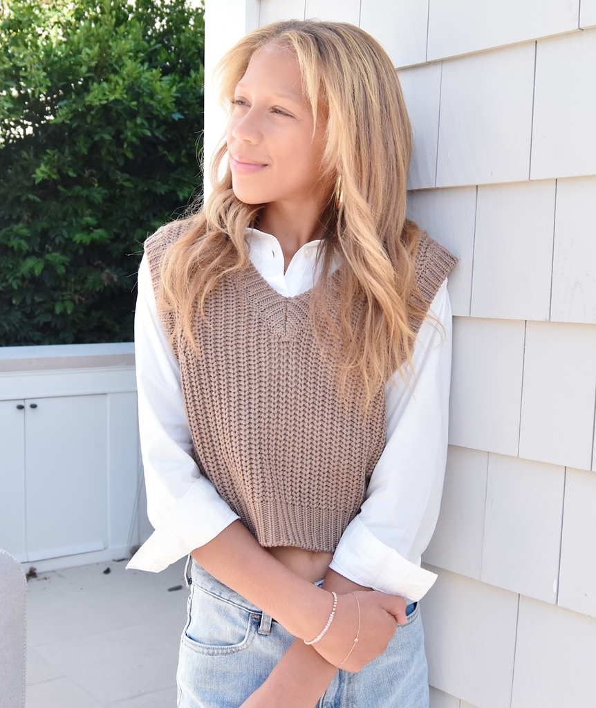 Vintage Havana Girls Sweater Vest Long Sleeve Blouse Girls Casual Tops Vintage Havana   