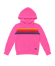 Aviator Nation Kids 5 Stripe Pullover Hoodie Neon Pink