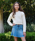 Katie J NYC Girls Bowery Light Wash Denim Skirt Girls Denim Katie J NYC