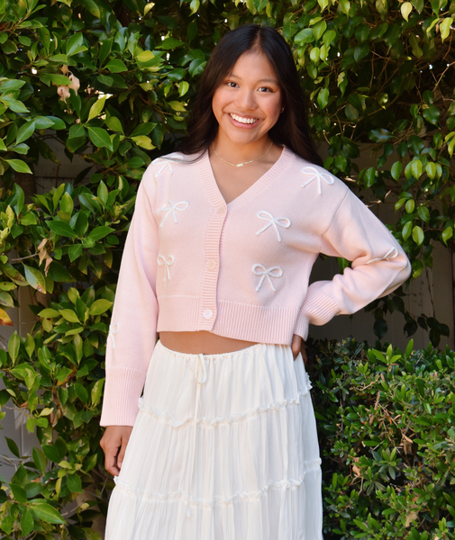 Women & Juniors Love Shack Fancy Francette Cardigan Petal Meringue