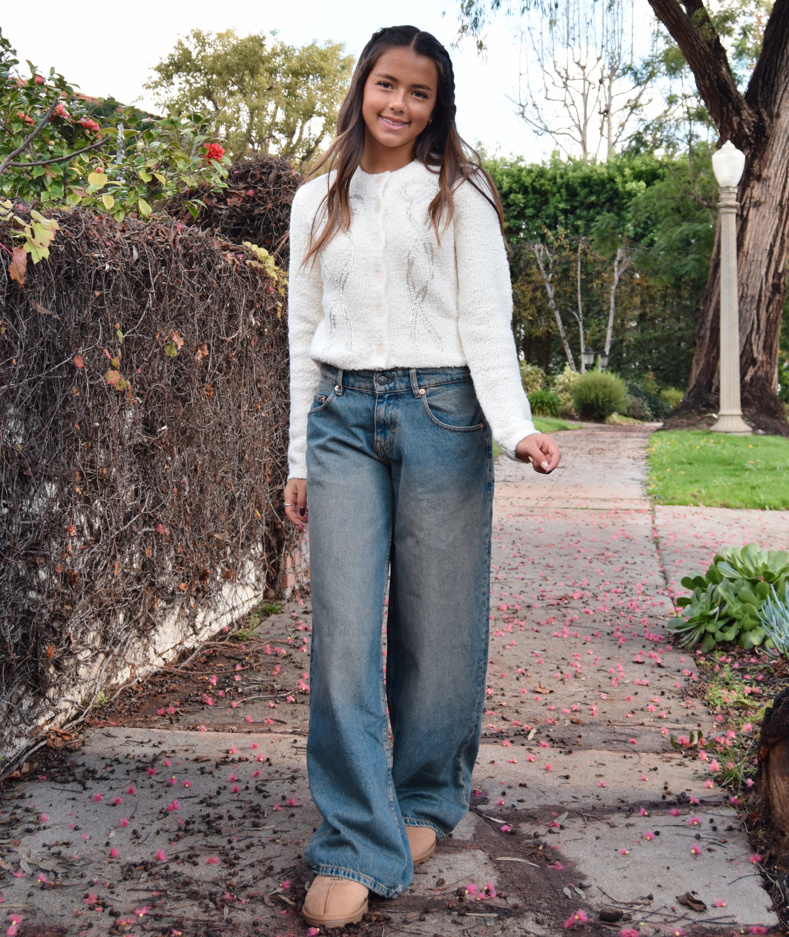 Motel Rocks Women Low Rise Roomy Jeans Brown Blue Acid Wash