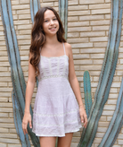 Love Shack Fancy Girls Havrea Dress Orchid Ice Girls Casual Dresses Love Shack Fancy