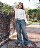 Motel Rocks Women Low Rise Roomy Jeans Brown Blue Acid Wash Womens Denim Motel Rocks