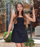 8apart Women Shay Pleated Ribbon Mini Dress Womens Casual Dresses 8apart Black Juniors/Women S