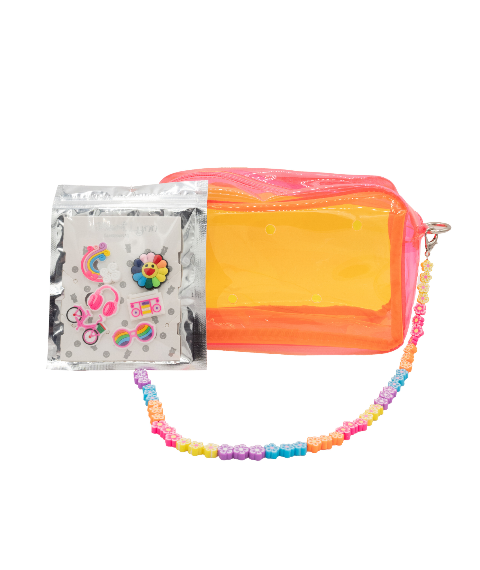 Bari Lynn Neon Bag With Link Handle and Charms