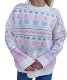 Sunkissed Coconut Women Icelandic Lights Sweater Womens Casual Tops Sunkissed Coconut