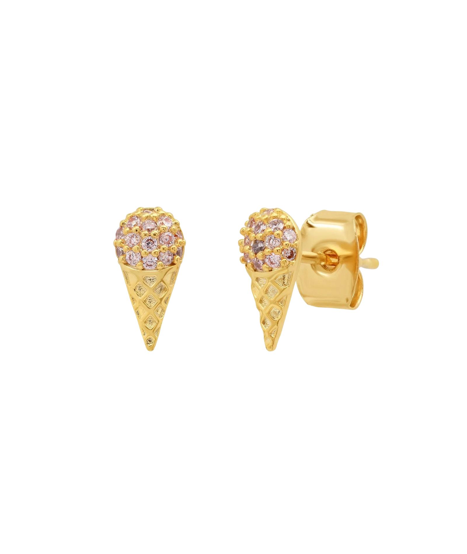 TAI CZ Ice Cream Cone Studs Jewelry - Trend TAI Gold
