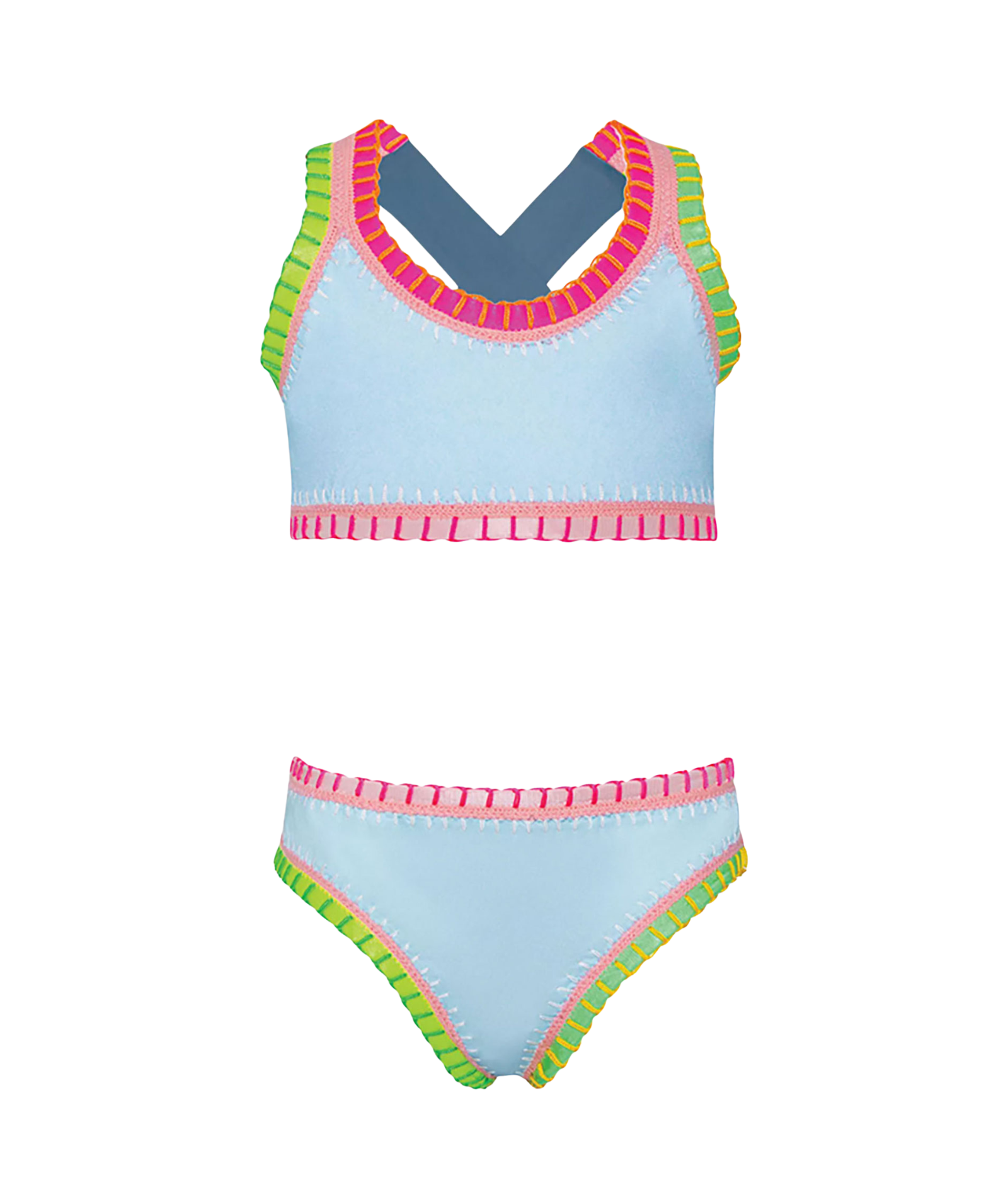 PQ Girls Sporty Rainbow Embroidered Bikini