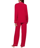 Eberjey Women Gisele Long PJ Set Holly Red/Ivory With Ribbon Accessories Eberjey