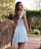 Love Shack Fancy Women Presline Dress Snowdrop Blue Womens Casual Dresses Love Shack Fancy