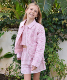 Love Shack Fancy Tween Norinda Jacket Spiced Camellia Girls Casual Tops Love Shack Fancy