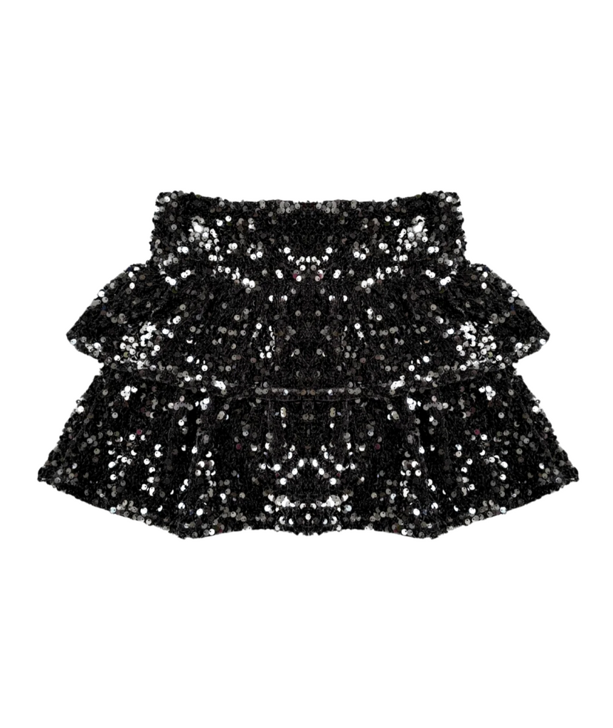 Katie J NYC Girls Black Sequin Misha Skirt Girls Special Bottoms Katie J NYC   