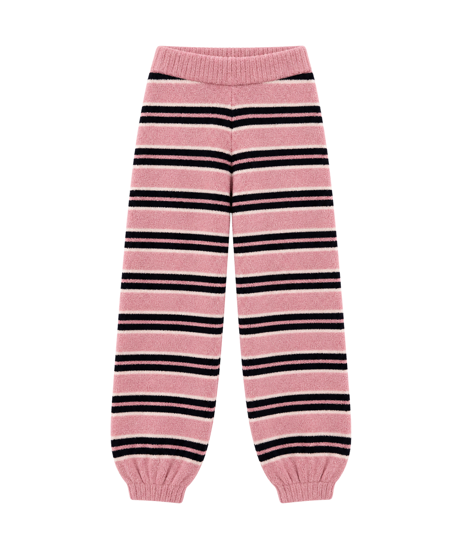 Katie J NYC Girls Parker Joggers Cozy Mauve Stripe Girls Casual Bottoms Katie J NYC Striped Y/S (7/8)