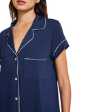 Eberjey Women Gisele Short Sleeve Crop PJ Set Navy/Ivory Accessories Eberjey