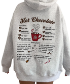 Sunkissed Coconut Juniors Holiday Hot Chocolate Recipe Hoodie Womens Casual Tops Sunkissed Coconut Grey Juniors/Women XS