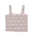 FBZ Girls Lennie Pink Tweed Silver Buttons Tank Girls Casual Tops FBZ Flowers By Zoe