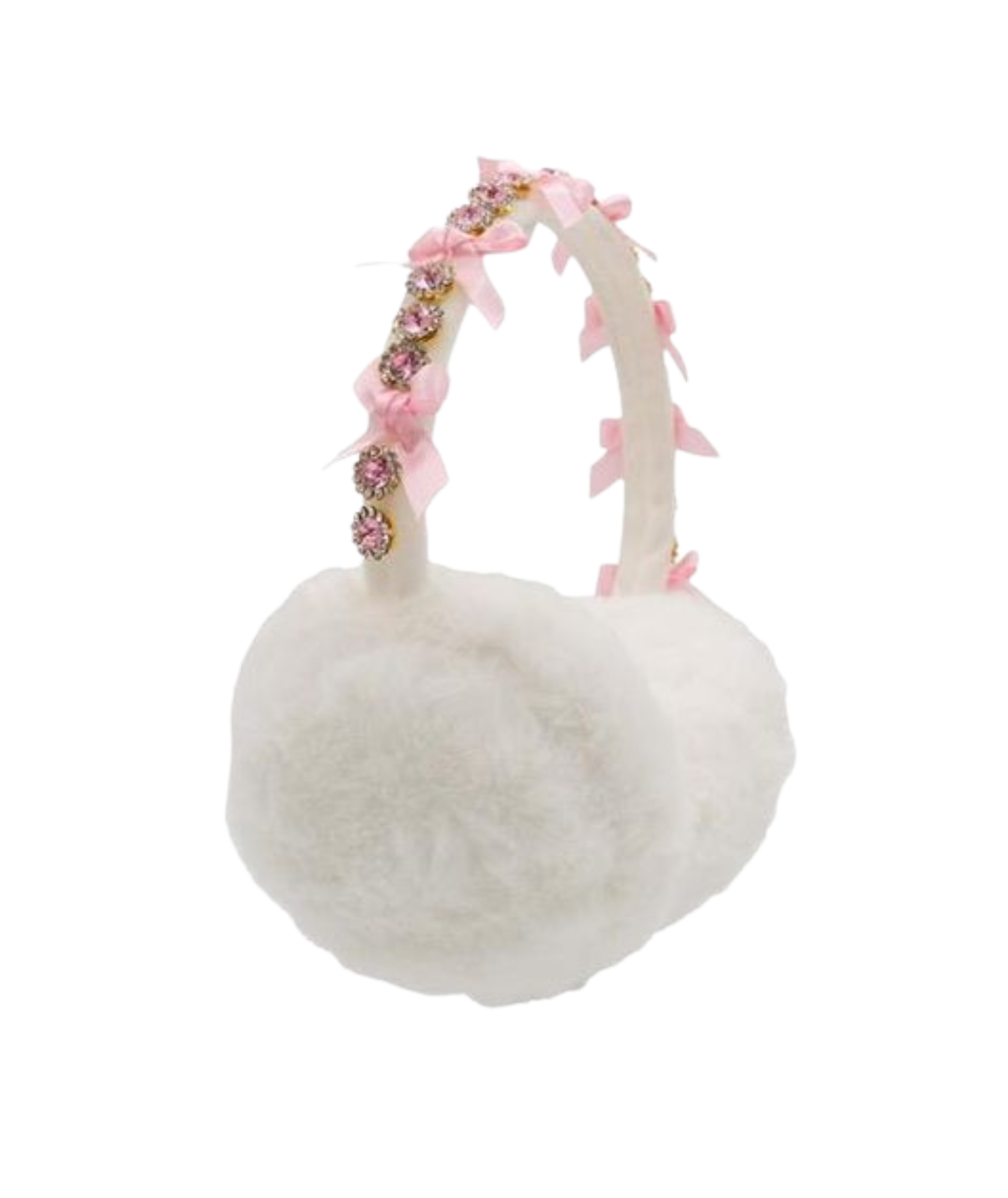 Bari Lynn Ear Muffs White With Bows Accessories Bari Lynn White One Size Fits Most (Y/7-Y/14)