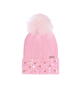Bari Lynn Pom Hat Sequin Flower Jeweled Cuff