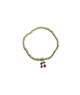 Cherry Charm Gold Bead Bracelet