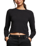 Perfect White Tee Women Jamie Recycled Cotton Long Sleeve Tee Womens Casual Tops Perfect White Tee True Black Juniors/Women XS