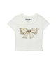 Katie J NYC Girls Vintage Bow Tee Girls Casual Tops Katie J NYC White Y/S (7/8)
