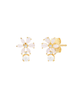TAI White Stone Flower and Pearl Studs