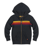 Aviator Nation Kids 5 Stripe Zip Hoodie Girls Special Tops Aviator Nation Charcoal Y/4