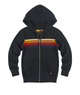 Aviator Nation Kids 5 Stripe Zip Hoodie Girls Special Tops Aviator Nation Charcoal Y/4