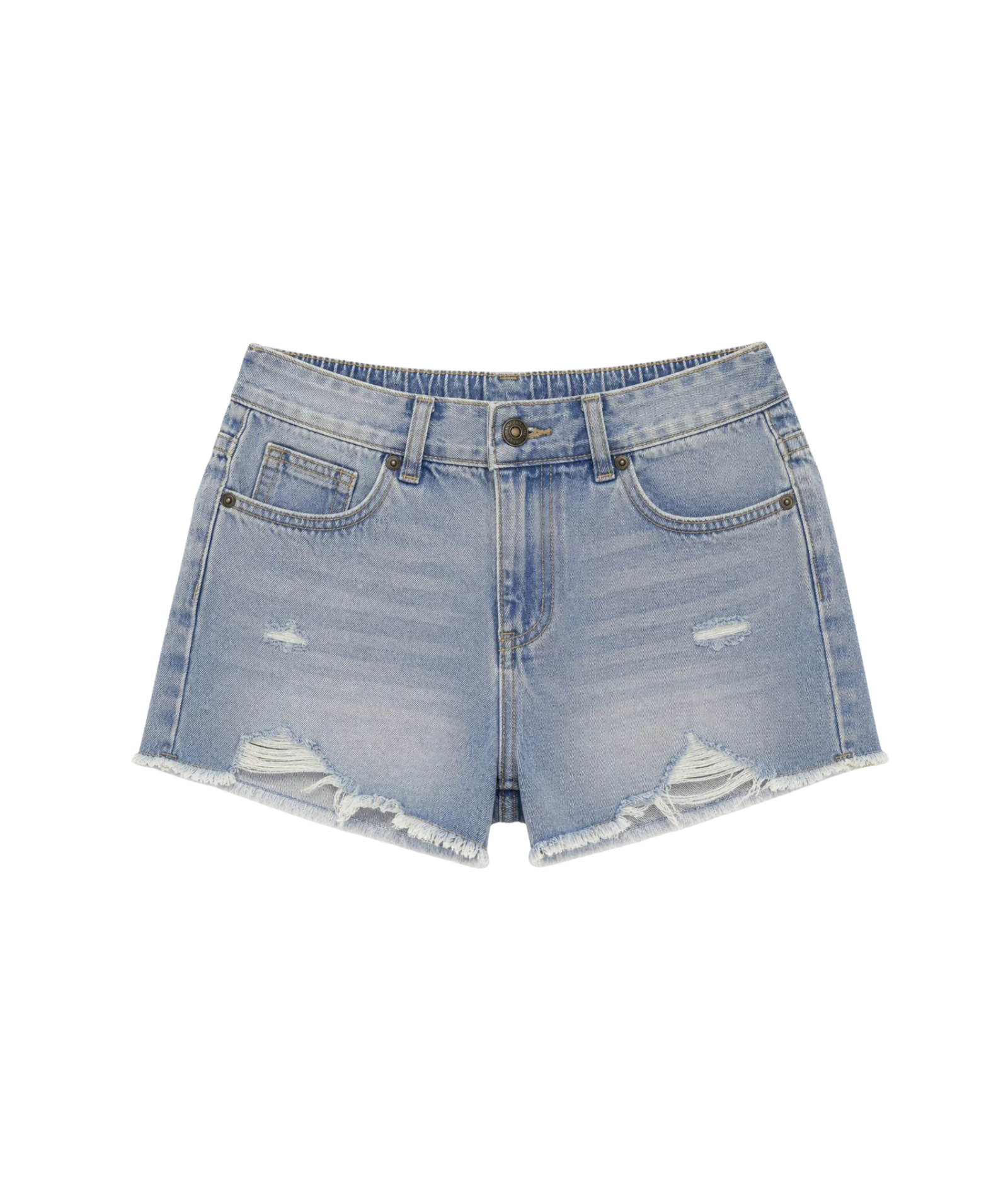 Katie J NYC Girls Nolita Light Wash Elastic Waist Jean Shorts