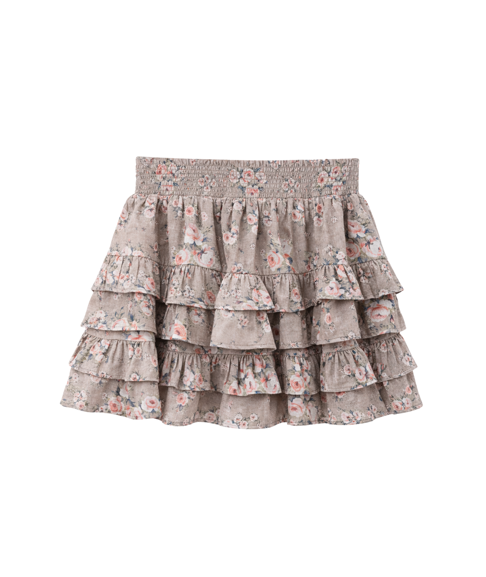Summer Loving Girls Saline Skirt Petal Taupe Girls Casual Bottoms Summer Loving Floral Y/S (7/8)