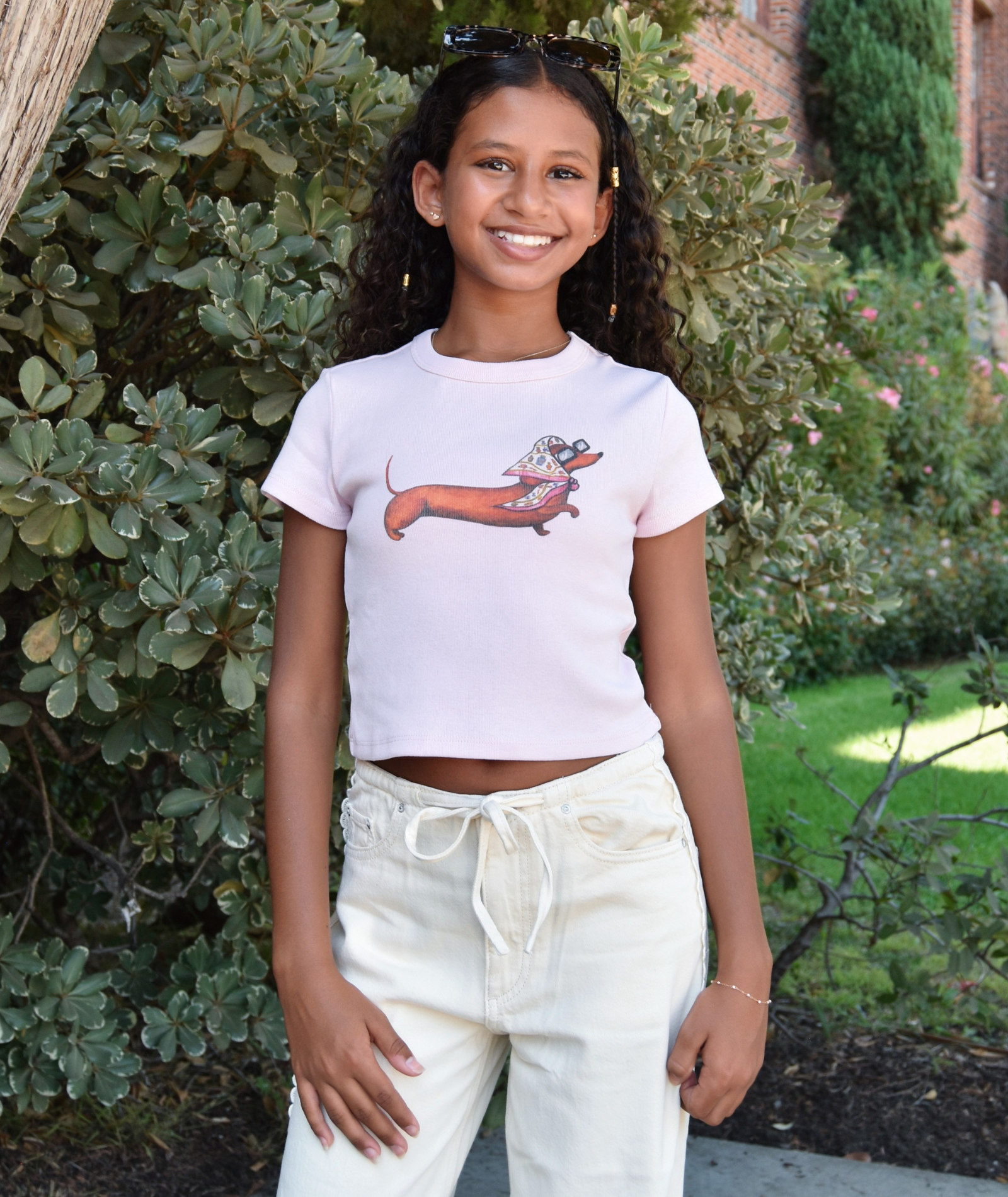 Katie J NYC Girls Fancy Dog Baby Tee