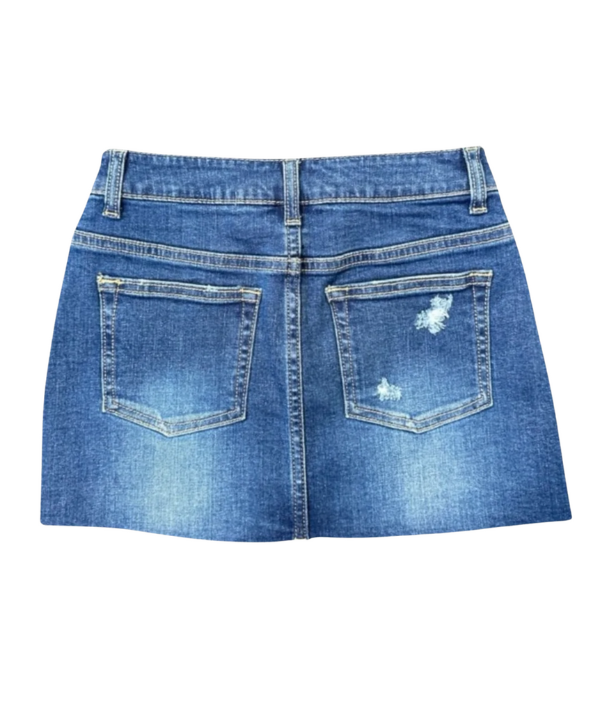 Katie J NYC Girls Miami Mid Wash Denim Skirt Girls Casual Bottoms Katie J NYC