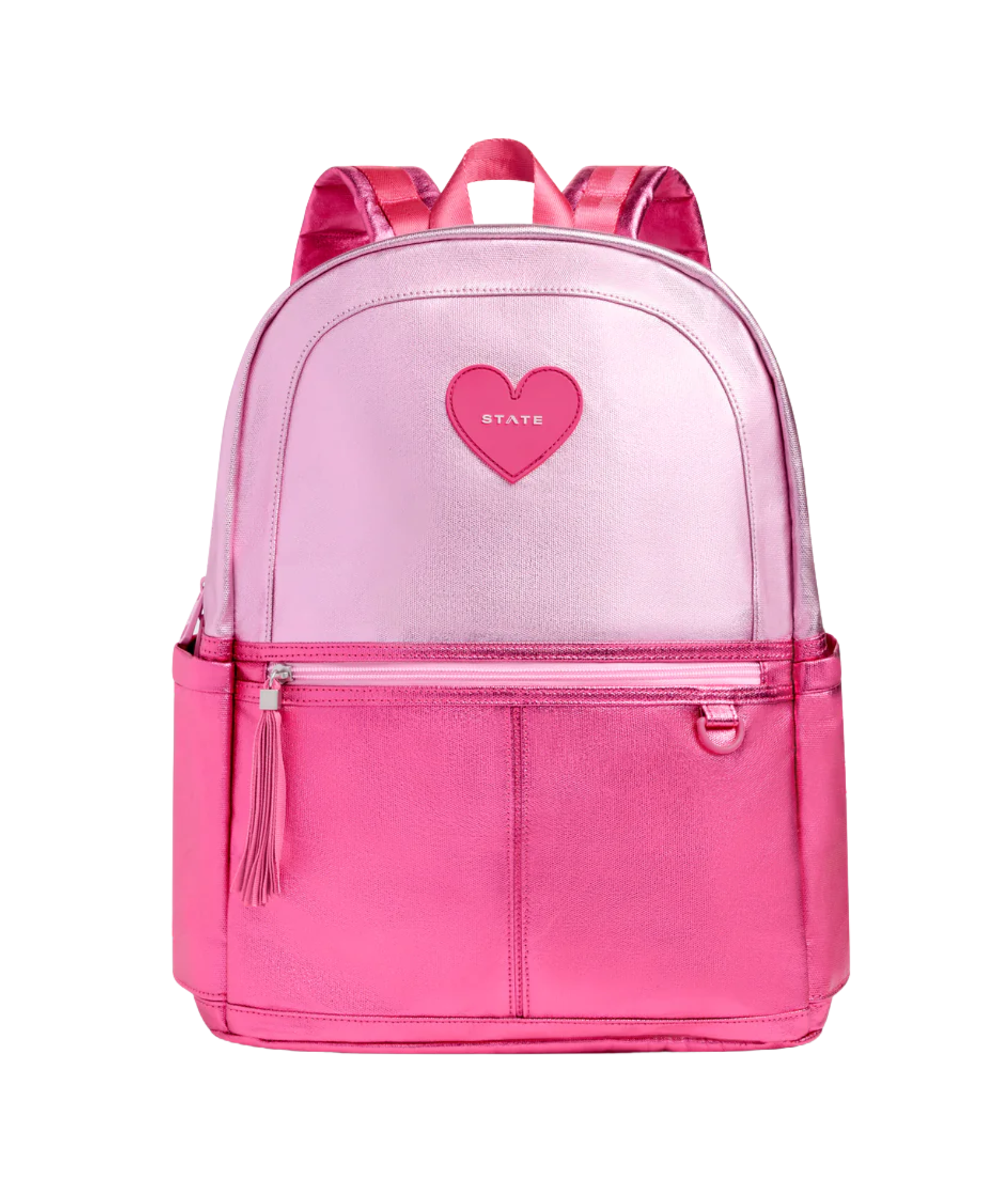 State Bags Kane Kids Double Pocket Backpack Pink/Hot Pink Colorblock Accessories State bags Pink