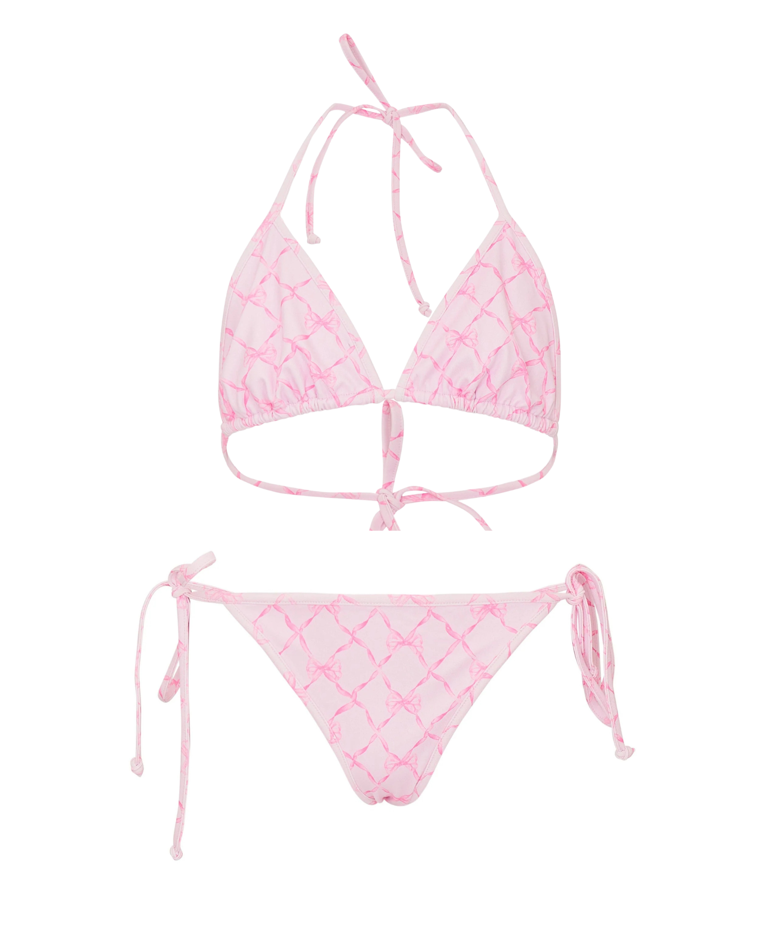Love Shack Fancy Girls Dannie Bikini Pink Peppermint Accessories Love Shack Fancy Floral Y/S (7/8)