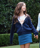 Katie J NYC Girls Collins Zip Sweater Hoodie Girls Casual Tops Katie J NYC Evening Blue Y/S (7/8)