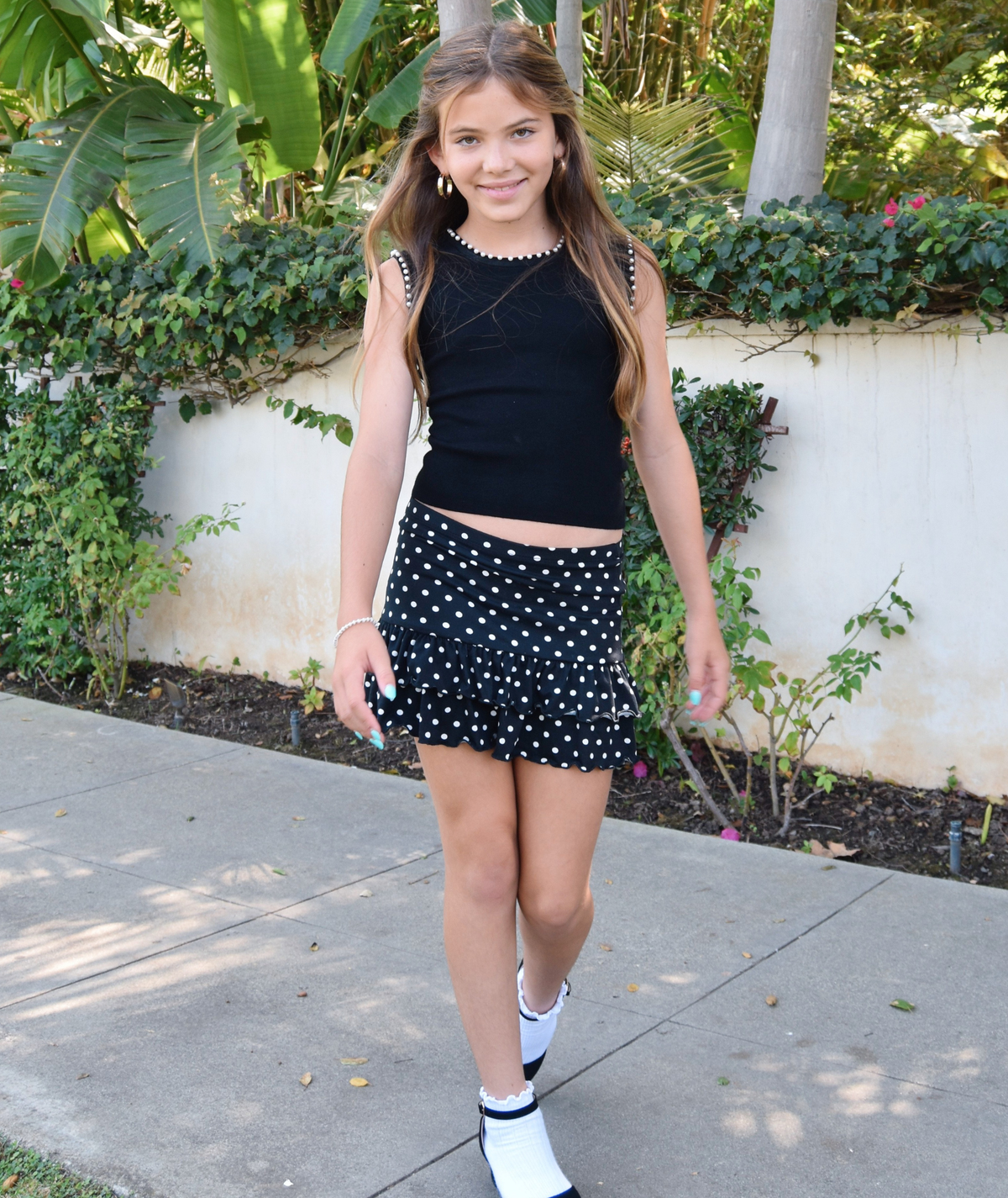 Cheryl Creations Girls Macey Polka Dot Ruffle Skirt Girls Casual Bottoms Cheryl Creations