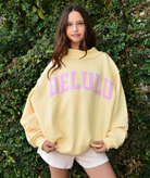 8apart Women Delulu Mock Neck Crew Sweatshirt Womens Casual Tops 8apart Yellow Juniors/Women S/M