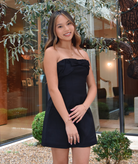 8apart Women Shay Pleated Ribbon Mini Dress Womens Casual Dresses 8apart