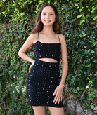 Theme Girls Maddison Black Pearl & Stud Mesh Cut Out Dress Girls Special Dresses Theme-NYC